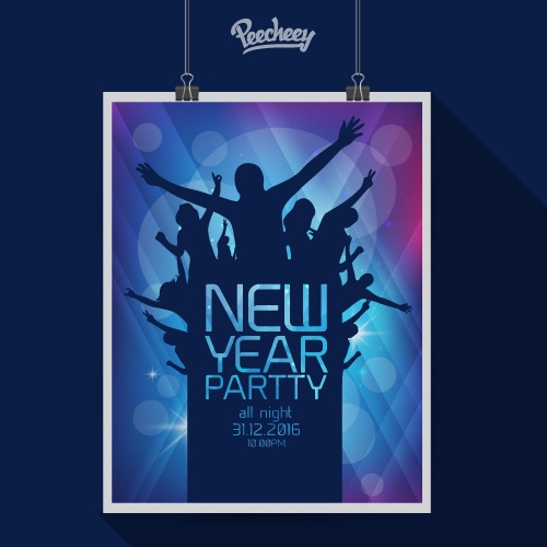 New year party night poster vector  