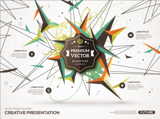 Macchie di vernice e forme geometriche vettoriali infografiche 06  