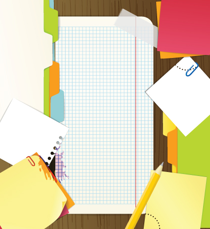 Colored Paper sheets background vector 01  