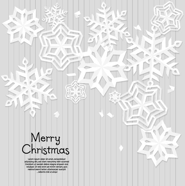 Paper snowflake christmas vectors material  
