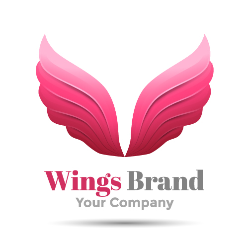 Pind wings brand logo design vector  