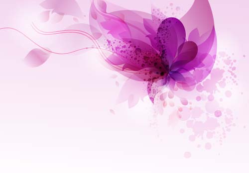 Purple floral dream background vector 01  