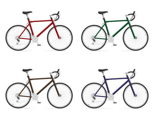 Realistic sports bicycle vector template set 07  