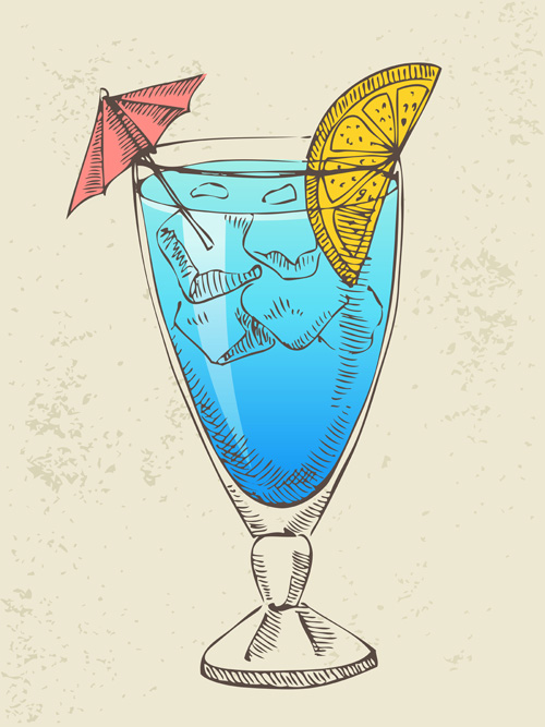 Retro cocktail design vector set 14  