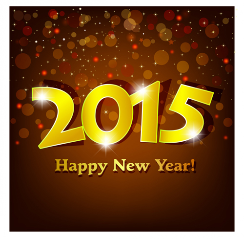 Shiny golden 2015 Happy New Year background  