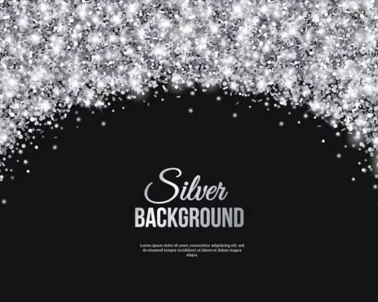 Silver confetti with black background vector 02  