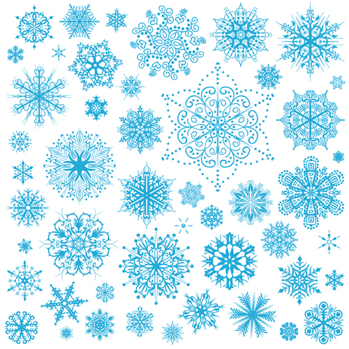 Different snowflakes pattern design vector set 04  