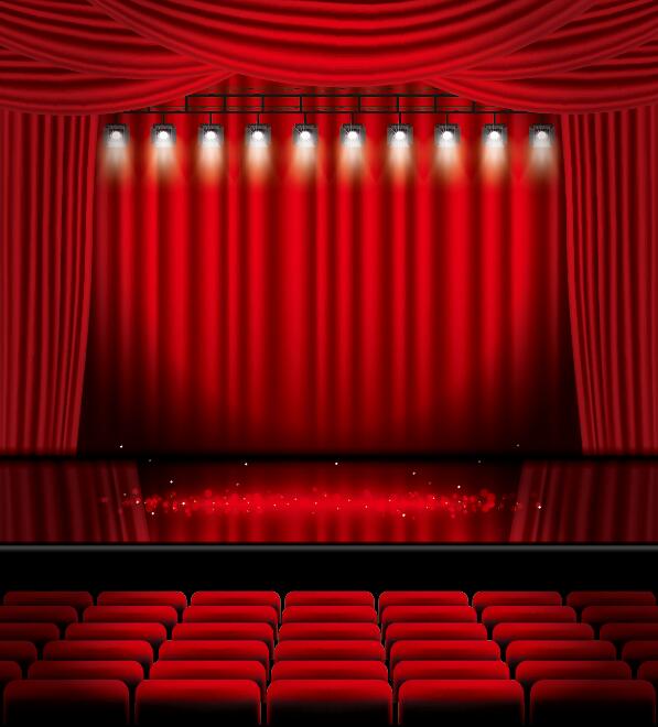 ステージと赤いカーテンのベクトルの背景 11  
