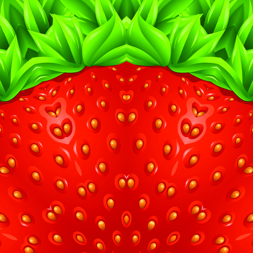 Strawberry summer background vector material 02  