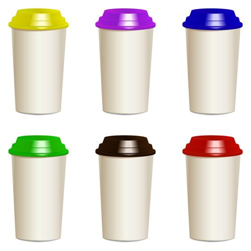 Take away paper cups vector set 02  