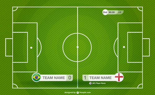 Tournament soccer field design elements vector 03  