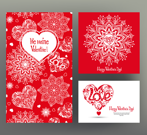 Valentine day card template vector kit 04  