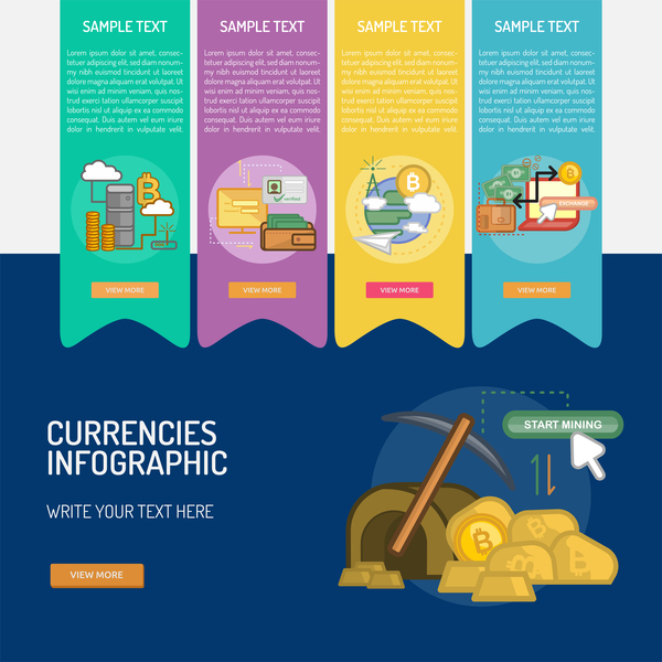 Vektor Infographic-Währungsschablonenmaterial 02  