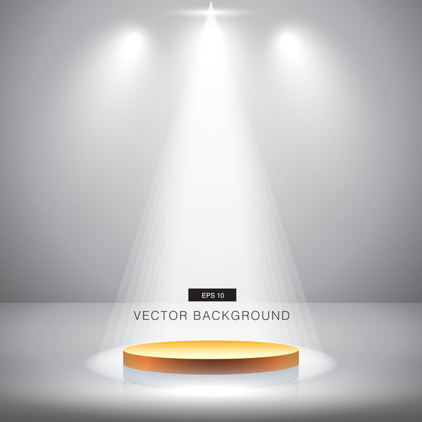 White spotlight with studio background vector 01  