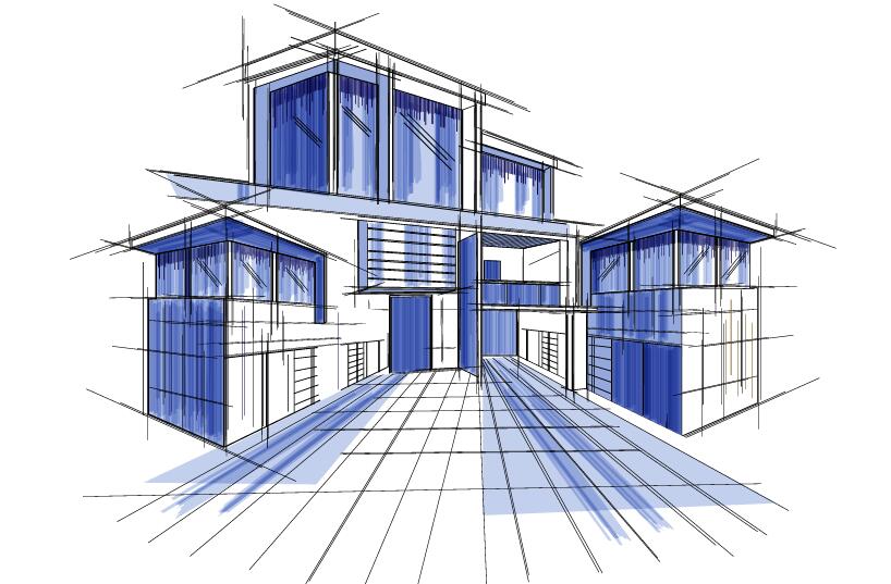 building draft blueprint sketch vector material 05  