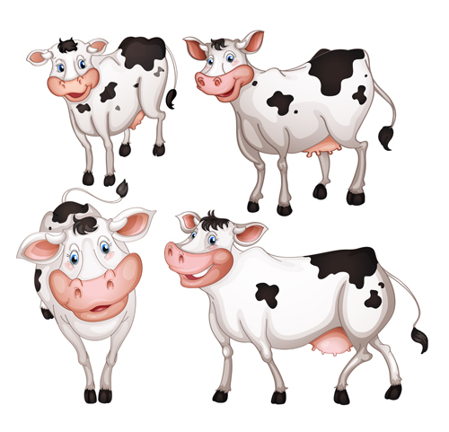 Different Dairy cow design vector graphics 03  