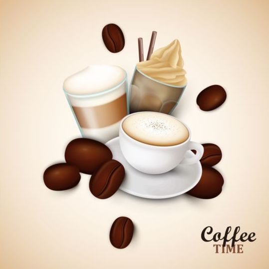 elegant caffee art background vector 03  
