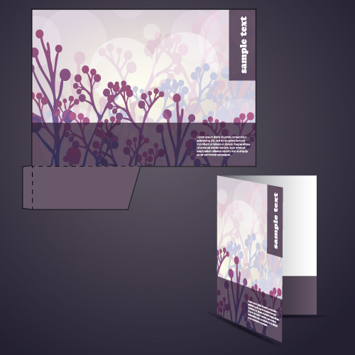 Abstract folder cover design vector set 01  