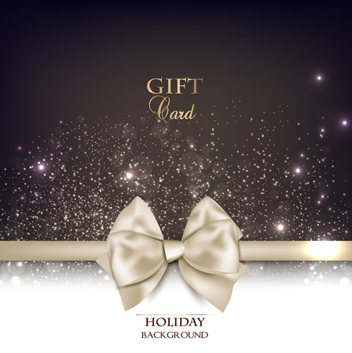 Shiny Holiday Gift Cards vector 04  