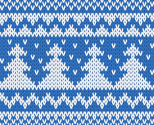 knitted fabric christmas pattern vector set 02  