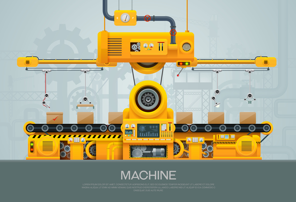 機械および工場のビジネス テンプレート ベクトル 06  