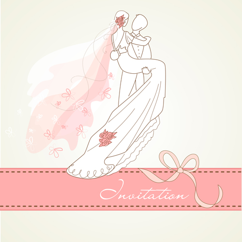 Romantic Wedding elements Backgrounds vector 03  