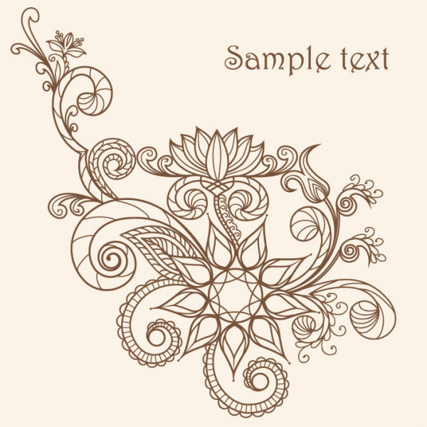 The line of draft of Exquisite Floral vector 02  