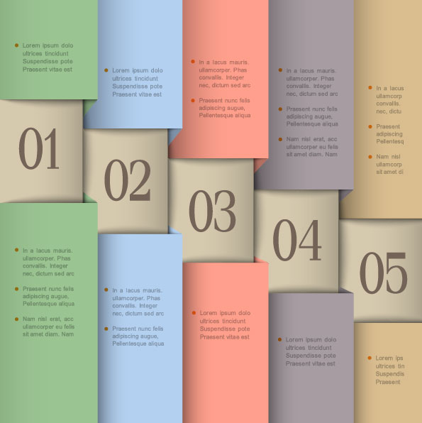 Set of number Modern banner vector 05  