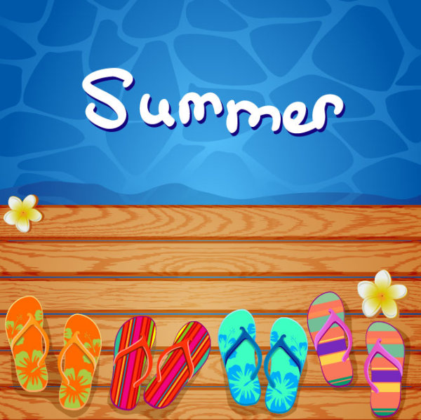 Different Summer Seaside elements vector set 03  