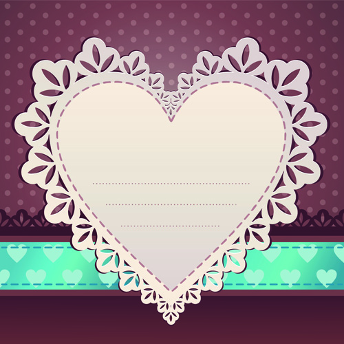 Sweet Valentine Day hearts Cards vector 01  