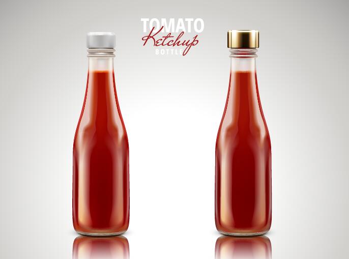 2 bottle tomato ketchup vectors  