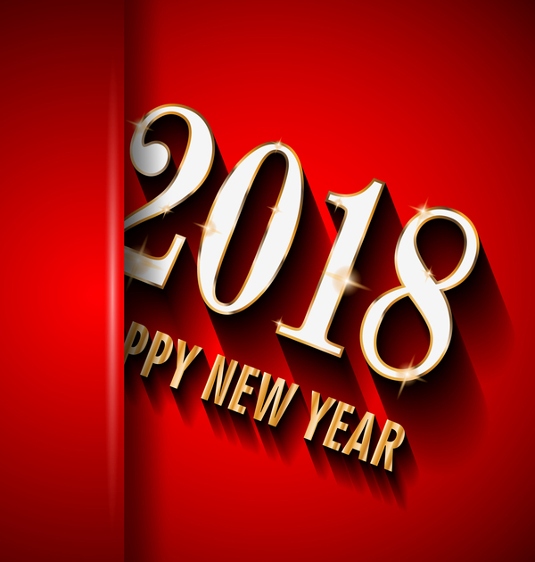 Hintergrundvektor des neuen Jahres 2018 roter  