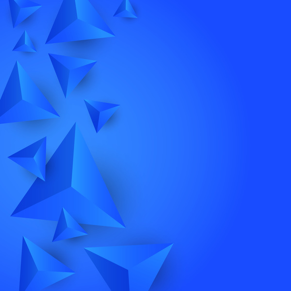 Vecteur de fond bleu triangle 3D  