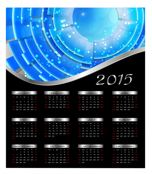 Abstract 2015 calendar vector illustration  