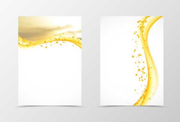 抽象的な黄金波状カバー イラスト  