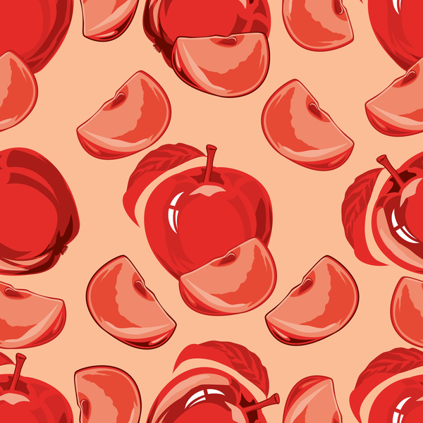 Apple red pattern seamless vectors 03  