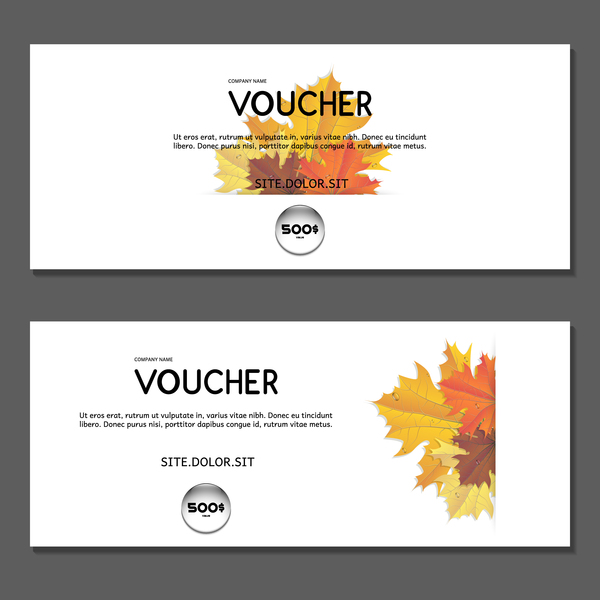 Autumn voucher template vector 04  