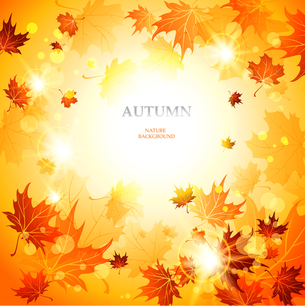 美しい秋の自然の背景ベクトル02  