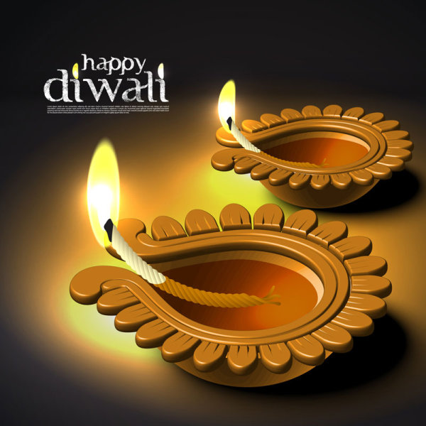 Beautiful happy diwali backgrounds vector 01  