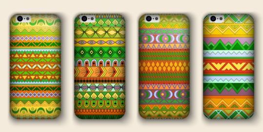 Beautiful mobile phone cover template vector 16  