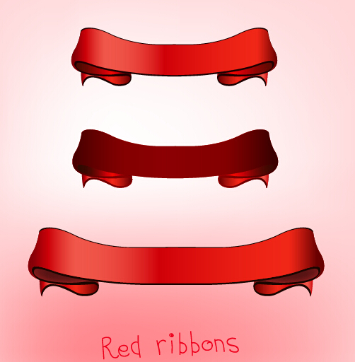 Beautiful red ribbon set 12  