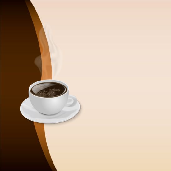 Cafe cup with vector background 03  