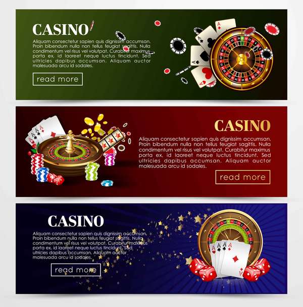 Bannières de casino design vector set 03  