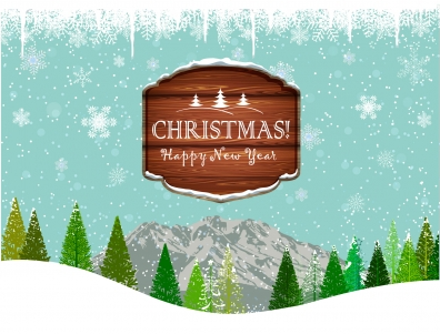 Christmas frame landscape background vector  