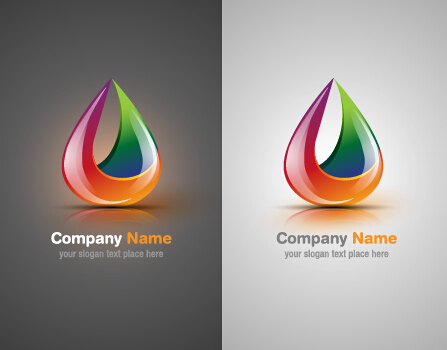 Colorful abstract company logos set vector 05  