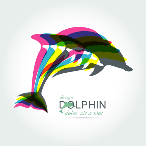 Creative dolphin vector backgrounds 05  