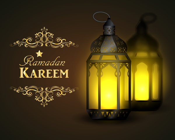 Kreative Ramadan Jareem dunkle Farbe Hintergrund Vektor 01  