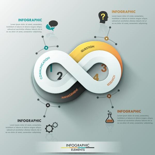 Creative round infographic modern design vector 02  