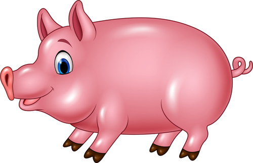 Cute cartoon pig vector  
