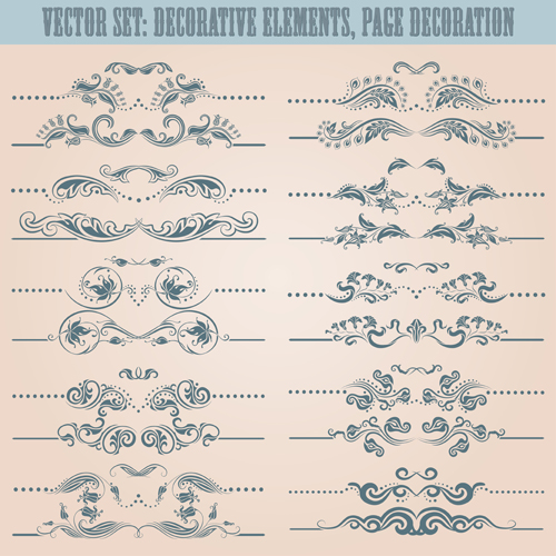 Decorative elements with page decoration vector  